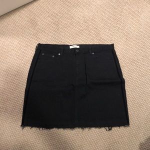Black denim skirt